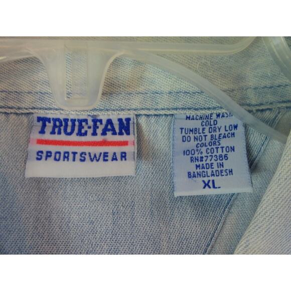 Vintage NFL Dallas Cowboys Denim Button Up True Fan Sportswear‎ Shirt Mens XL - Picture 3 of 9